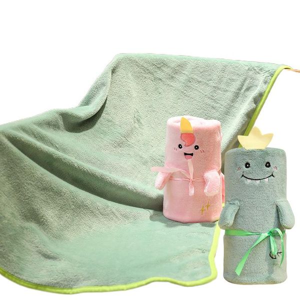 

blankets plush throw blanket office travel with roll children sleeping cute cartoon flannel