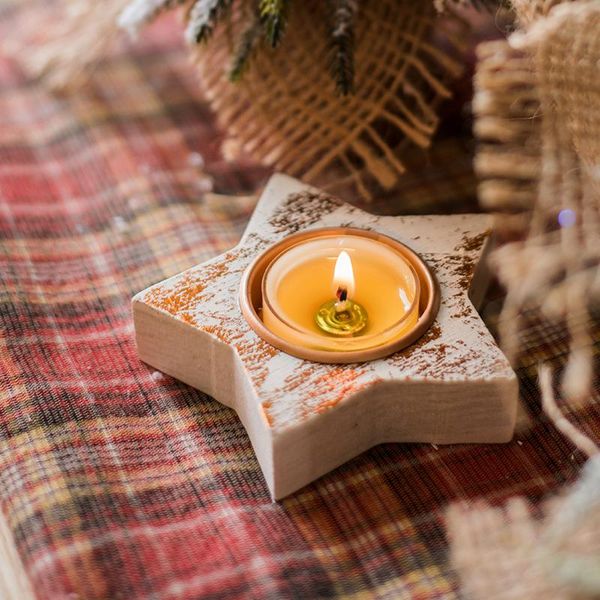 

small wooden star candlestick christmas romantic candle holder restaurant porta velas navidad home decoration mm60zt holders