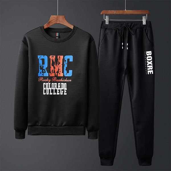 

tracksuits men's student leisure sports two piece suit fashionable sweater pants group purchase youth clothes, Gray