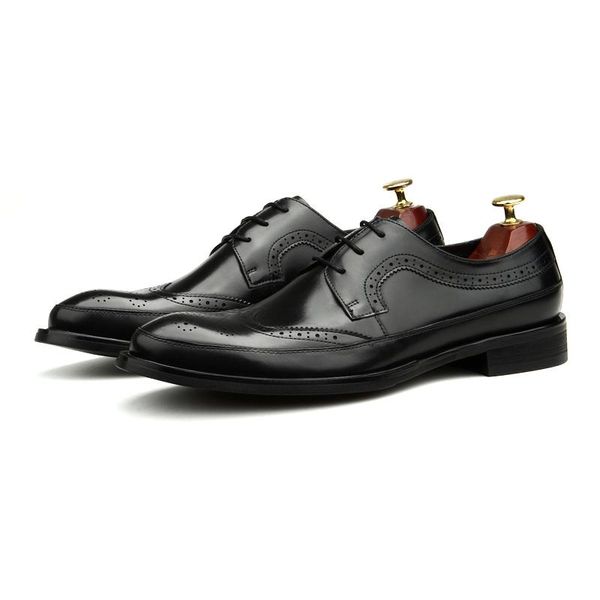 

dress shoes large size eur45 black / wine red brown/ tan mens oxfords genuine leather wedding male business