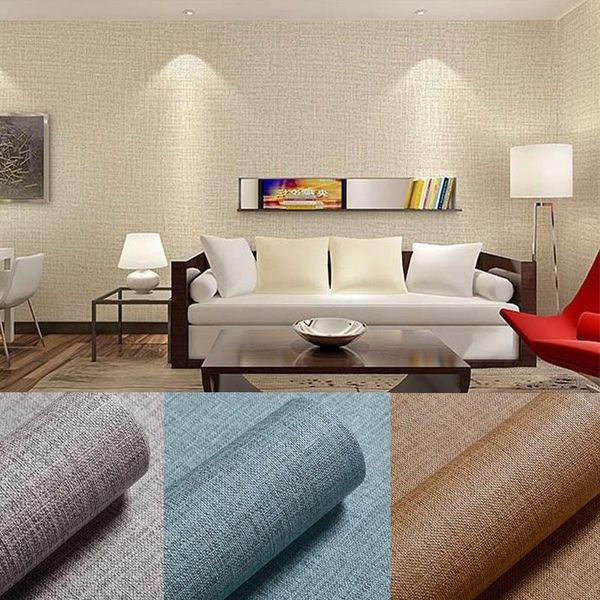 

wallpapers pvc cement gray linen pattern waterproof wallpaper self-adhesive solid color drmitory bedroom wall stickers cabinets furniture p