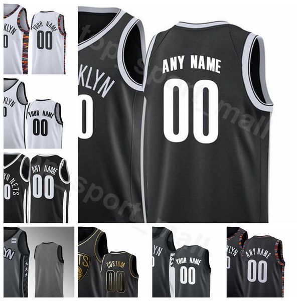 

screen print basketball kevin durant jersey kyrie irving deandre caris levert spencer dinwiddie taurean prince black white man woman youth