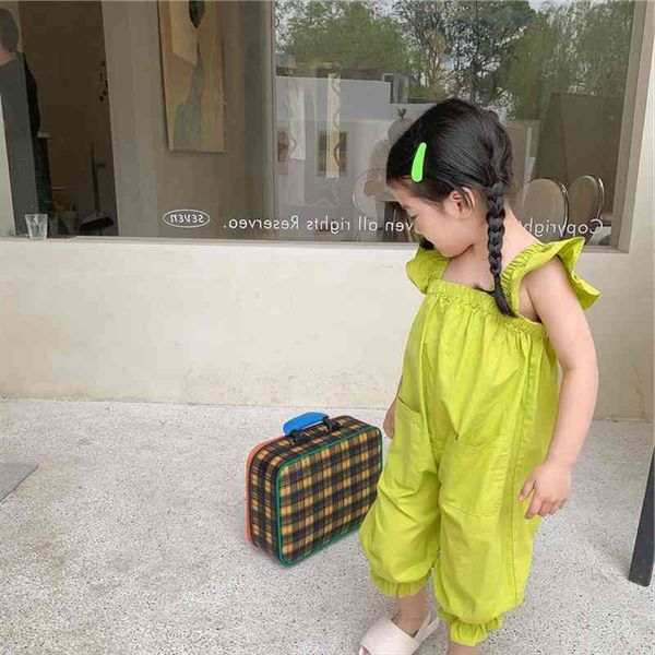 

summer arrival girls fashion overalls kids korean design jumpsuit girl, Blue