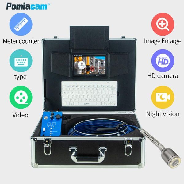 

sewer waterproof camera water pipe well self level auto balance inspection meter counter monitor system ip cameras