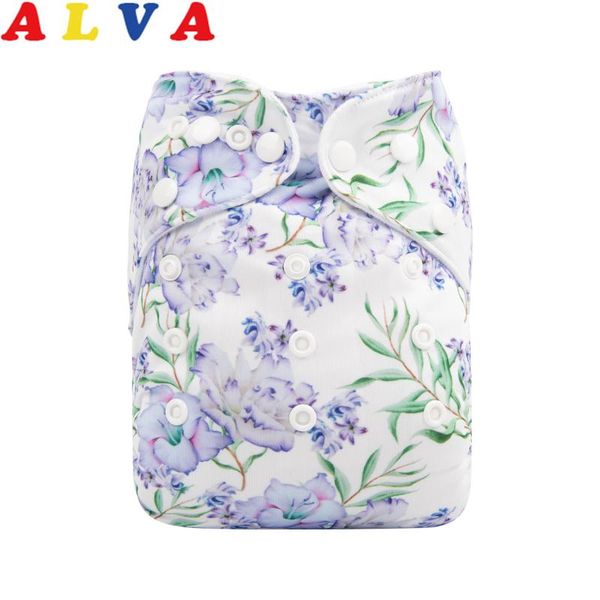 

alvababy 2021 eco-friendly cloth diaper washable reusable nappy with 1pc microfiber insert diapers