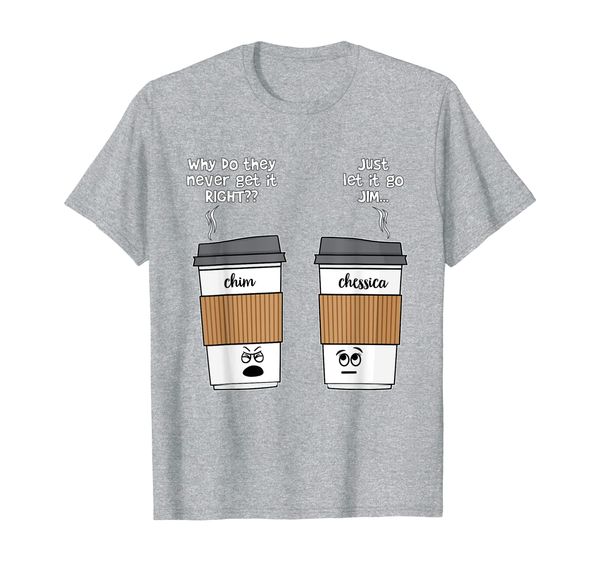 

wrong name on coffee cup just calm down funny graphic t-shirt, White;black