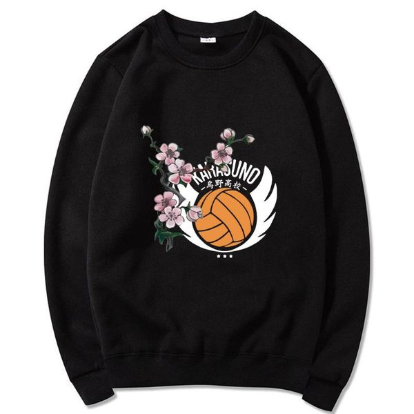 

men's hoodies & sweatshirts oya haikyuu printed style clothing clothes o-neck wears oversize unsiex couple comfortable, Black