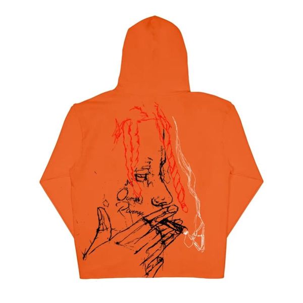 

men's hoodies & sweatshirts xxxtentacion revenge hoodie 2021fw men women large letter logo skull print pullovers fleece cloth, Black