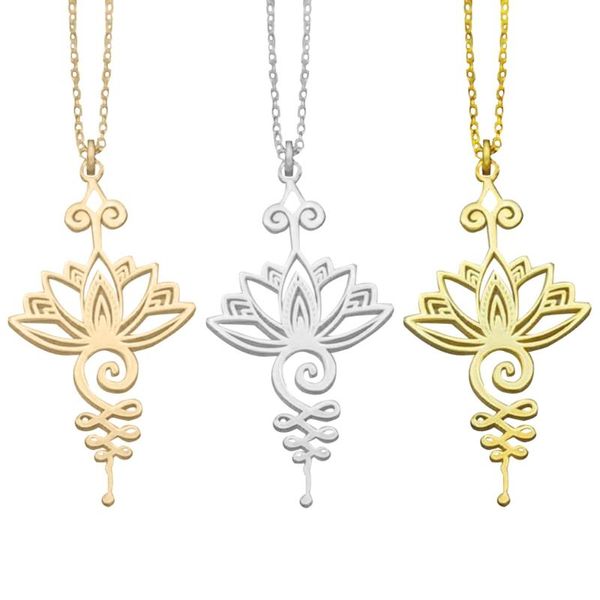 

chains t8de fashion simple lotus flower necklace pendant alloy hollow charms, Silver