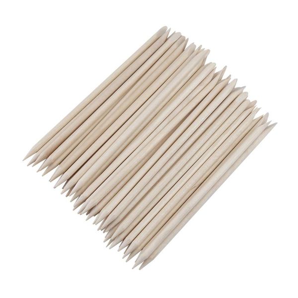 

cuticle pushers orange sticks 50pcs pusher for nails wooden manicure removal wood stick on pedicure nail art tool set