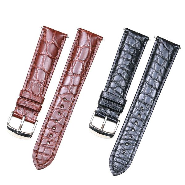 

watch bands sauppo 14mm/16mm/18mm/19mm/20mm/21mm/22mm alligator leather suitable for most watches universal strap concise fashion atmosphere, Black;brown