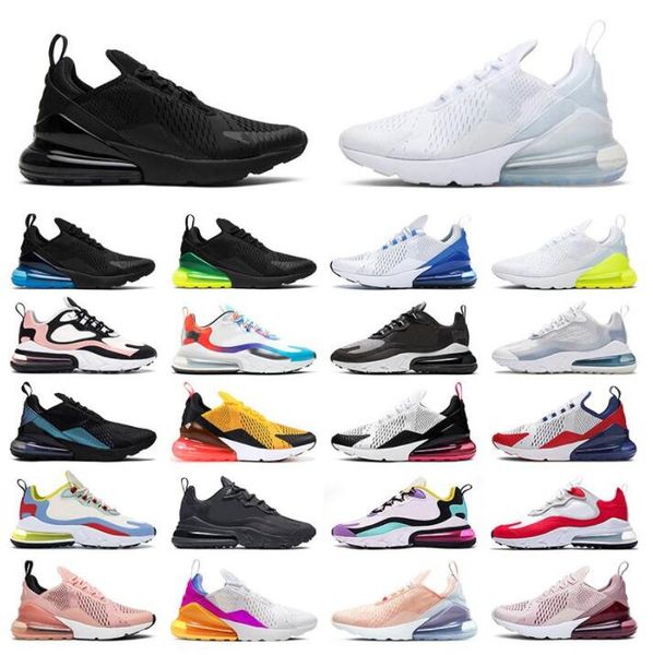 

270s running shoes men women triple black white university red light bone bauhaus mens trainer sports sneakers, White;red