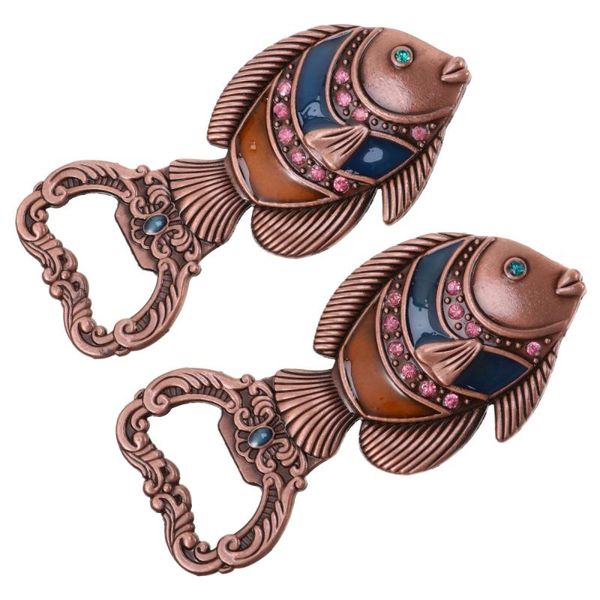 

2pcs retro tropical fish shape bottle opener alloy beer party supplies decorations