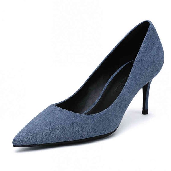 

sandals spring summer autumn for women kid suede slip on concise fashion ladies pumps pointed toe office shoes high heel n0027 zej, Black