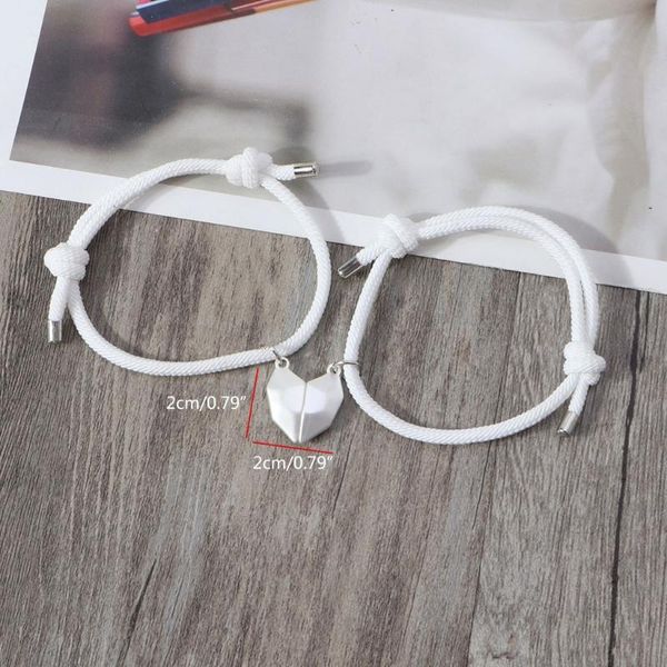 

charm bracelets l5yc magnetic couple bracelet mutual attraction magnet matching rope braided for his her couples jewelry, Golden;silver