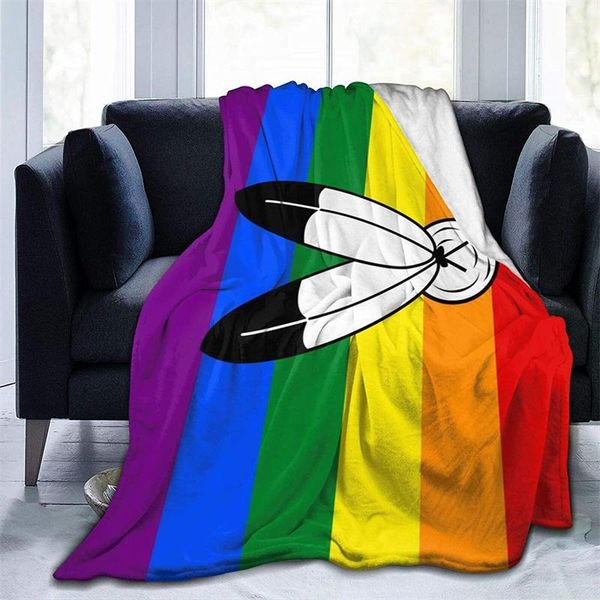 

blankets two spirits pride flag cubre camara green throw blanket 3d print on demand sherpa super comfortable for sofa thin quilt
