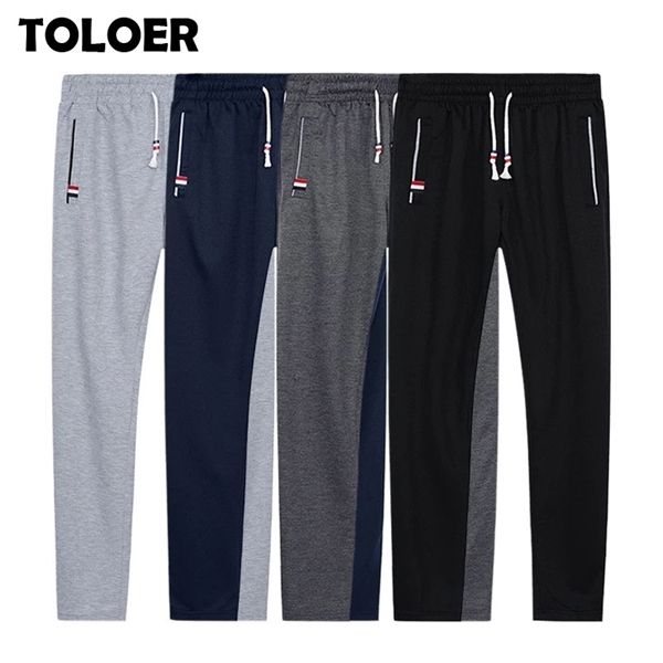 Sweatpants Plus Size Homens Jogadores Track Calças Elásticas Cintura Casual Calças Jogging Primavera Spring Baggy Fitness Gym Roupas Preto Cinza X0615