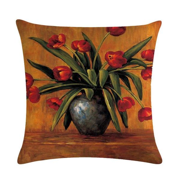 

cushion/decorative pillow bouquet pattern decorative pillows cushion cover nordic style linen mediterranean home decoration throw