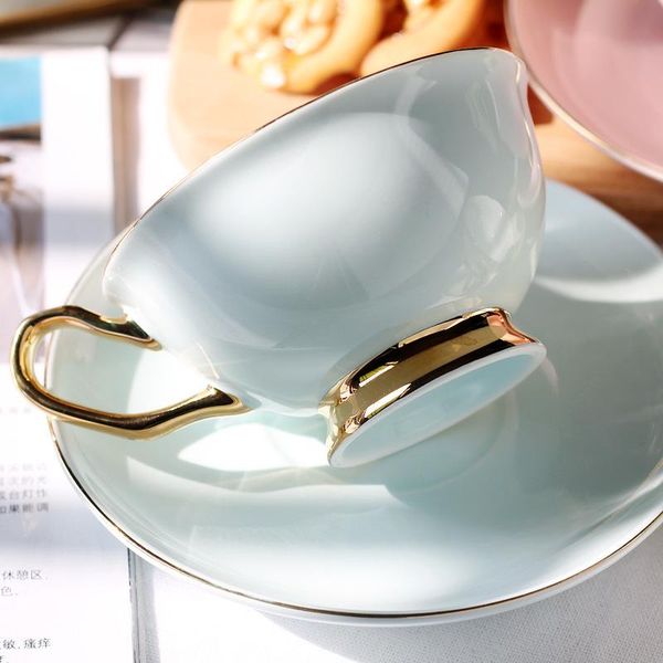 

cups & saucers nordic luxury ceramic coffee cup modern art creativity home saucer set minimalist caneca mugs bc50bd