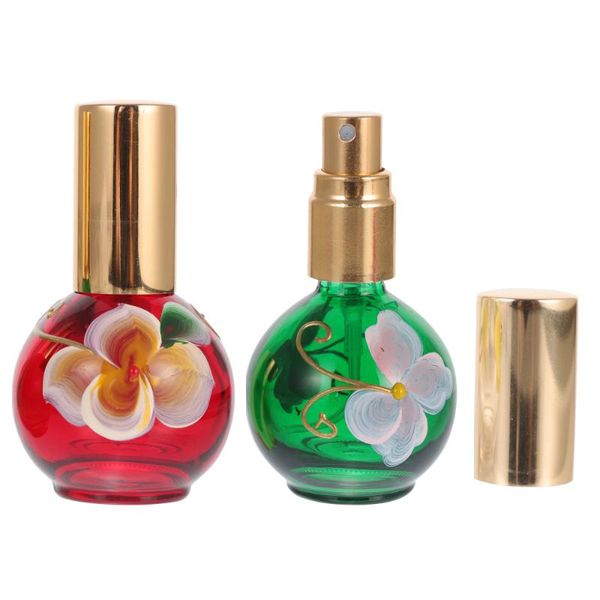 

storage bottles & jars 2pcs round perfume spray refillable bottle empty glass