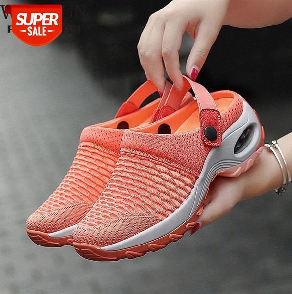 

2020 new women shoes casual increase cushion sandals non-slip platform sandal for breathable mesh outdoor walking slippers #kz5c, Black