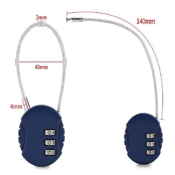 

bike locks bicycle password padlock luggage gym wire rope code lock anime round small