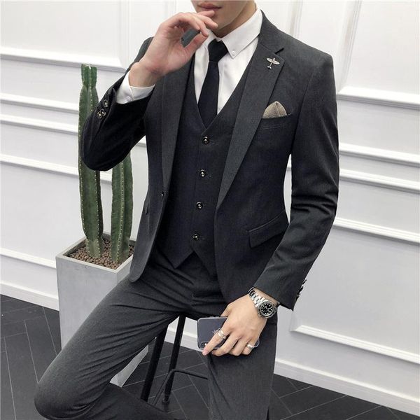 

men's three piece suit slim professional dress man bridegroom wedding high grade suits & blazers, White;black