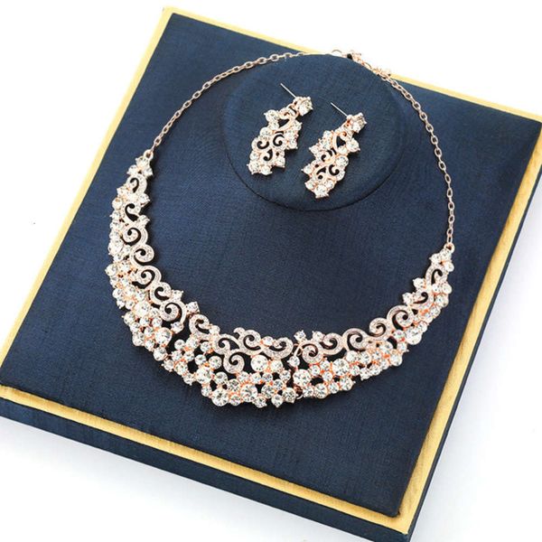 

o-chain jewelry set necklace earring alloy two piece set, Black