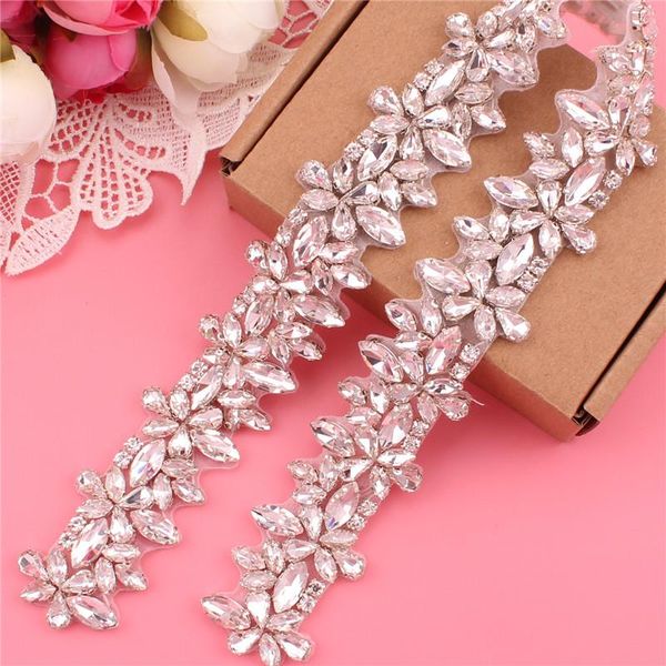 

wedding sashes bridal belt rhinestone diamond pearl satin and decoration, White