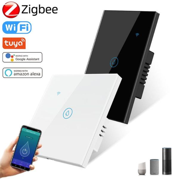 

smart home control 20a eu tuya boiler switch water heater us wifi touch wall glass panel timing waterproof app support alexa google