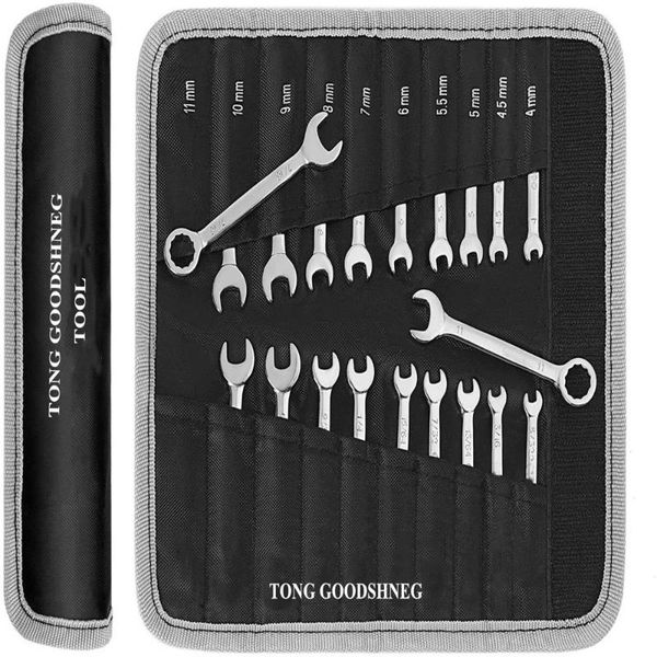 

hand tools mini combination wrench set,midget set,metric & sae,20-piece, 4-11mm 5/32'' to 7/16'',hand ratcheting set