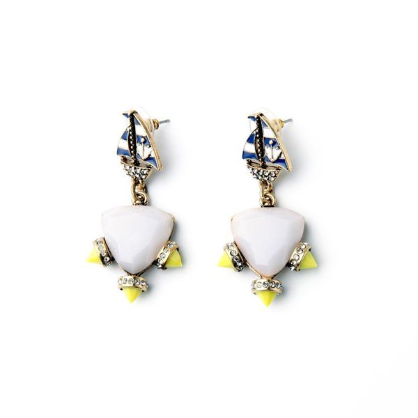 

dangle & chandelier online resin piercing fashion earring enamel alloy spike multicolor feminine gold color, Silver