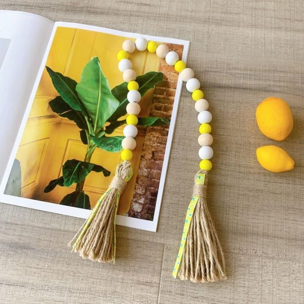

decorative objects & figurines wood beads lemon string rope tassel pendant home wall bohemian pographic props