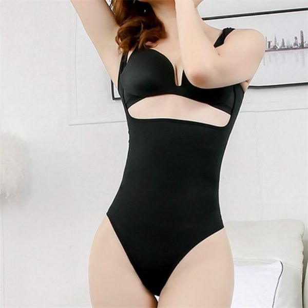 Женщины бесшовные Tummy Control Shapewear Fajas Colombianas Open Bust Thong Bodysuit Thimmer Body Shaper 210402