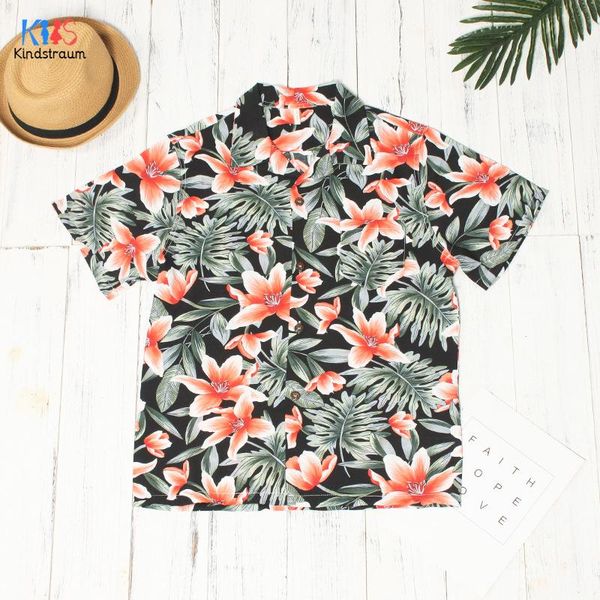 

hawaiian style kid boys shirts summer kids baby boy coconut tree flowers print beachwear shirt casual dc243, White;black