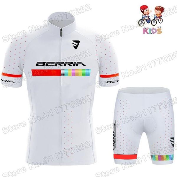 

white kids berria 2021 cycling jersey set boys girls clothing children road bike suit bicycle pant ropa ciclismo maillot racing sets, Black;blue