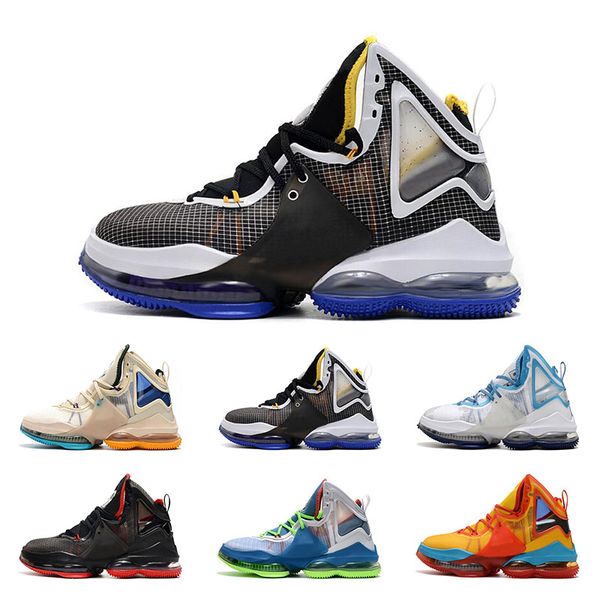 

lebrons 19 tune squad men basketball shoes 19s neon green blue bred dutch blue sneakers outdoors sports trainers size 7-12, White;red