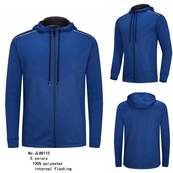 

running jackets 100% polyester autumn winter coat leisure sports hooded men's zipper jacket diy custom fitness out logo, Black;red