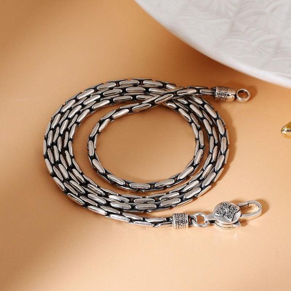 

chains snake bone chain men's necklace personality wild bamboo retro fashion men couple jewelry accessories, Silver