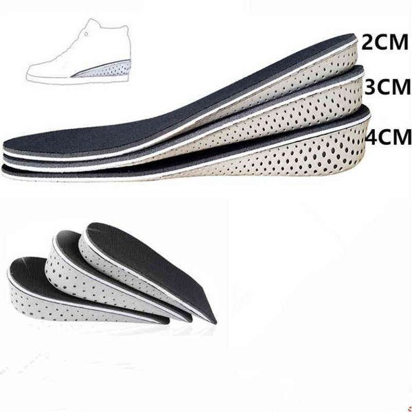 

1 pair hard breathable memory foam height increase insole heel lifting inserts shoe lifts shoe pads elevator insoles for h1106, White;pink