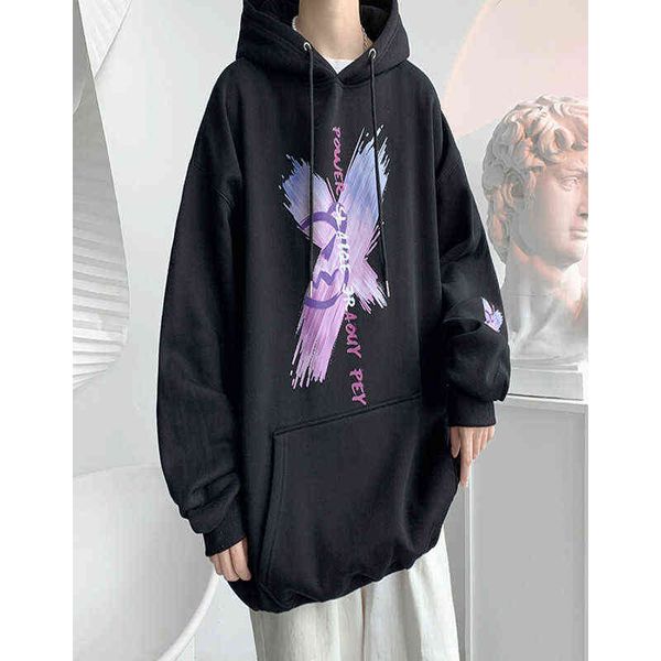 

jiaye sweater men's hoodie korean loose pullover reflective fried street coat fashion versatile black xl