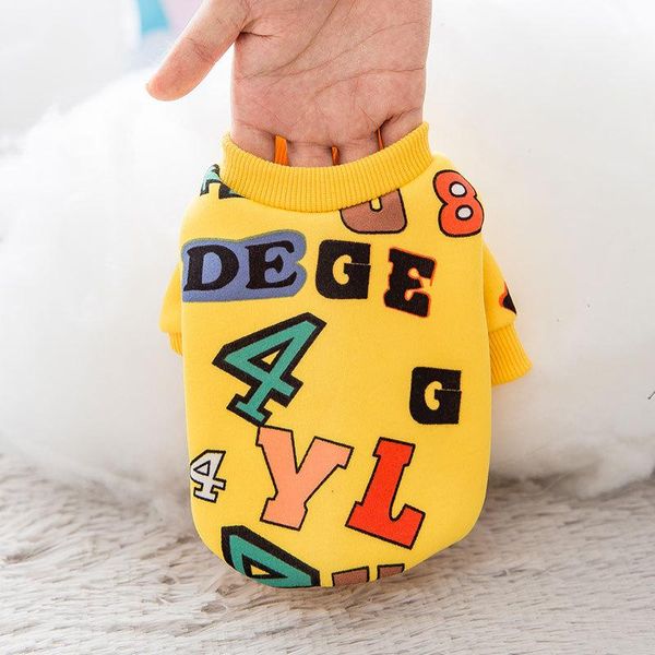 

dog clothes for small dogs manteau pour chien puppy sweater cute cartoon alphabet two-legged ropa de perros mascotas apparel