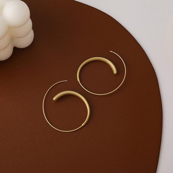 

hoop & huggie matte and frosted golden earrings for women, Golden;silver