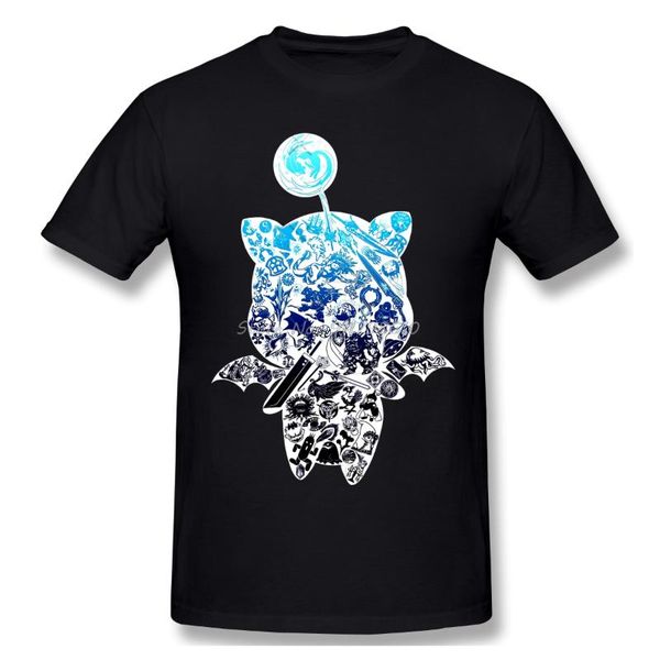

men's t-shirts moogle verse t shirt white final fantasy printed tshirt summer anime men tee streetwear harajuku, White;black