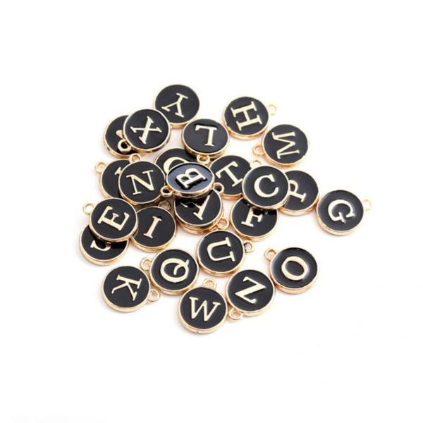 

watch bands with hole 26pcs fashionable letter charms alphabet pendant multicolor eco-friendly for anklet, Black;brown