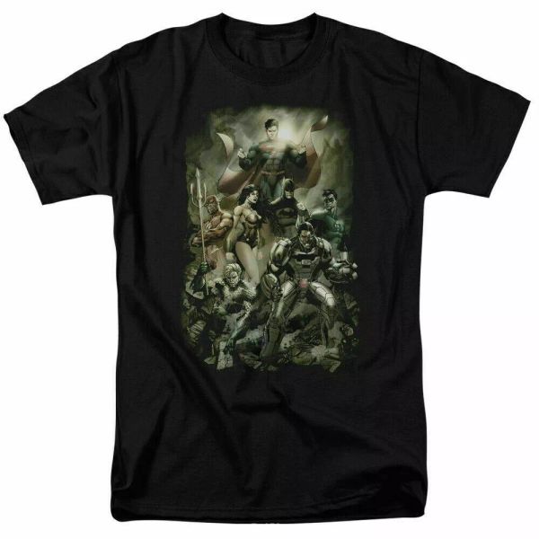 

justice league aftermath t shirt licensed comic book tee black, White;black