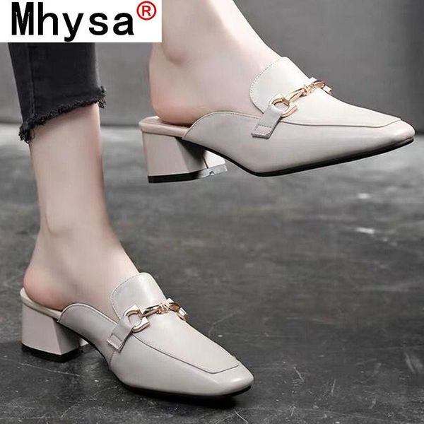 

sandals women shoes 2021 summer fashion square head women's comfortable baotou set foot casual slippers, Black