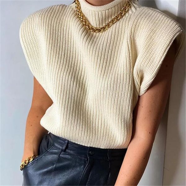 

women's sweaters women knitted sweater turtleneck vest, White;black