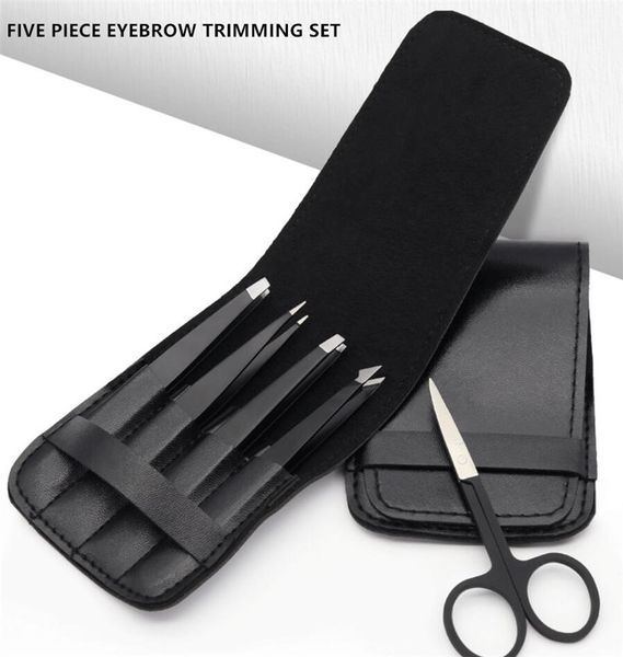 

stainless steel eyelash curler nail clippers tool set eyebrow trimming tweezers clip 5-piece sets