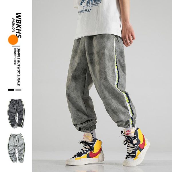 

men's pants 2021 spring and autumn men fashion slacks belted harlan, Black